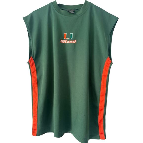Rare Vintage University of Miami sleeveless jersey shirt SzL - Picture 1 of 6